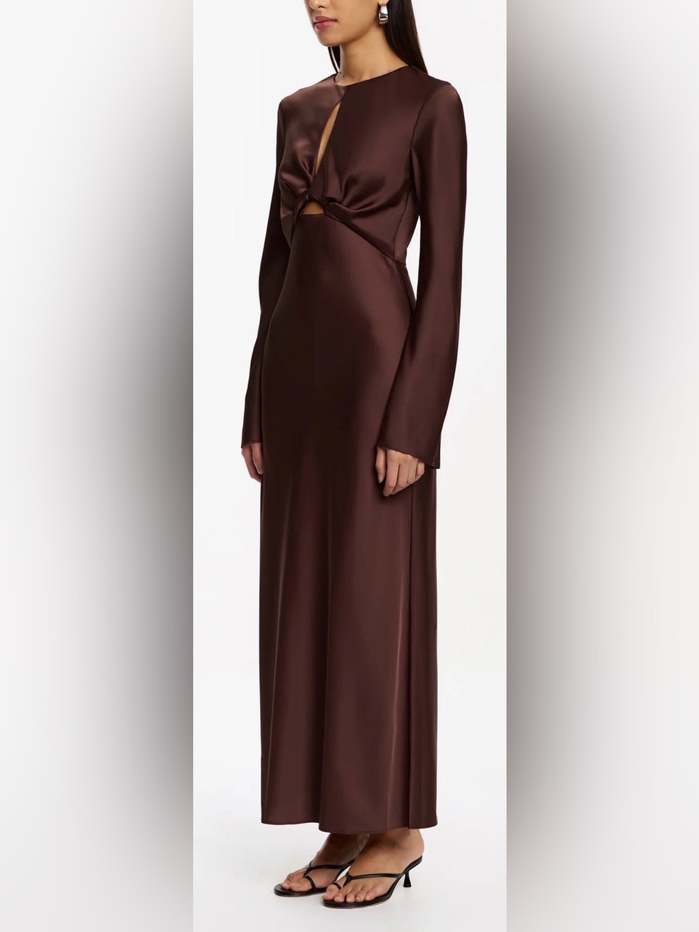 NEW Significant Other Molly Satin Cutout Long Sleeves Dress Sz 8 - Picture 2 of 8